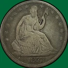 1857-O Seated Liberty Half Dollar Fine F Coin #40215