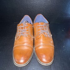 Bruno Marc Brown Leather Oxford Dress Shoes Cap Toe Lace Up PRINCE K1 Men's US 4