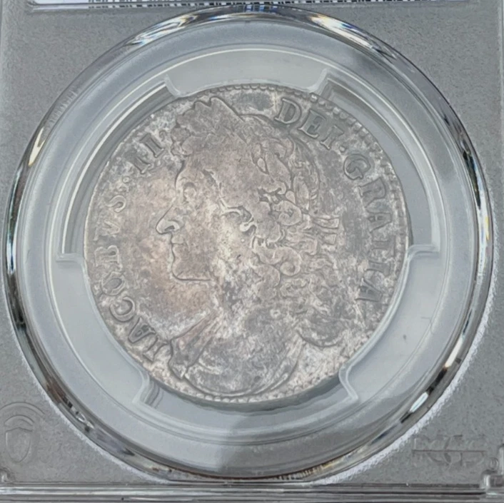 1688 Silver 1/2 Crown Great Britain King James II Very RARE English Coin .925 Ag - Image 3 of 4