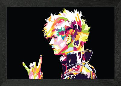 Gun Kelly in wpap gerahmtes Wandbild Poster Leinwanddruck Bild