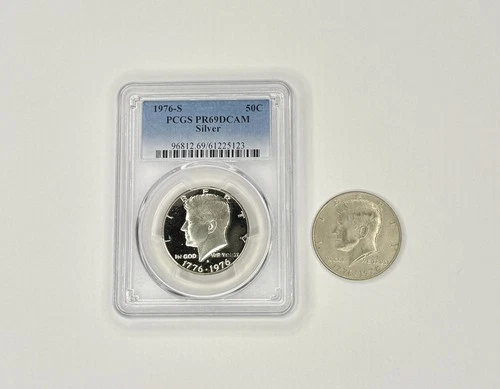 1976 S Kennedy Silver Half Dollar 50c PCGS PR69DCAM Rare Bicentennial Proof