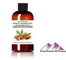 ORGANIC SWEET ALMOND OIL UNREFINED COLD PRESSED 2 4 8 16 32 oz GLASS BOTTLE OPT.