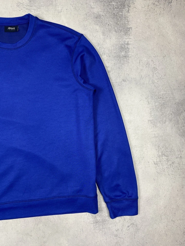 Armani Jeans Mens Blue Sweatshirt Sweater Y2k Emproidered Eagle Logo Size 3XL - image 4 of 4