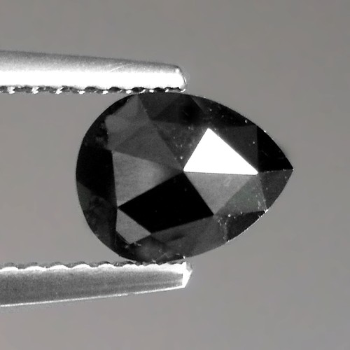1.30cts 8x6mm Pear Rose cut Fancy Jet Black Natural Earth Mined Loose Diamonds eBay