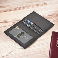 Black Mens LEATHER Bifold Wallet ID Credit Card Holder Front Pocket