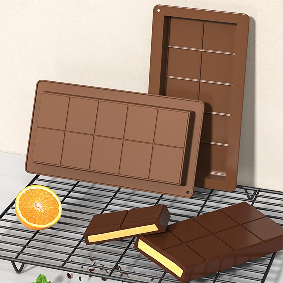 2-Pack Dubai Chocolate Bar Silicone Molds - Extra Deep 10x5.3 Inch, Food Grade, Non-Stick For Candy & Baking