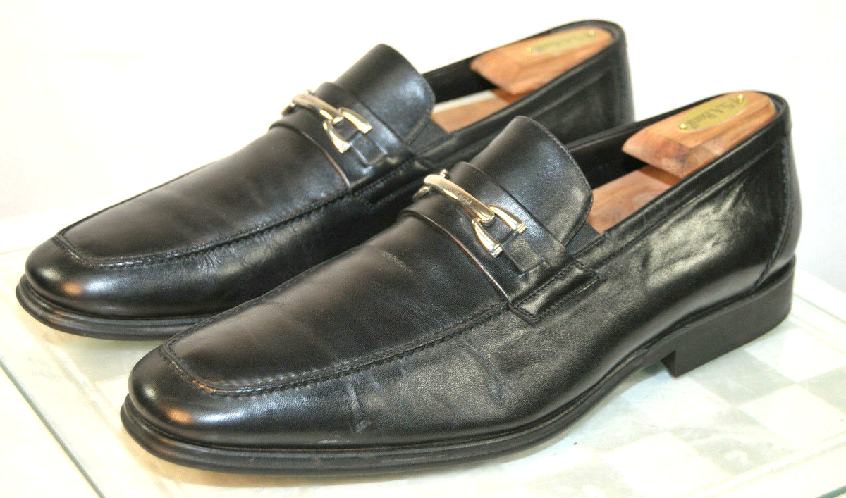 Bruno Magli Barlow Black Leather Horsebit Loafers Men\'s Size 9 M Italy Bruno Magli Mens Sz 13 D Black leather horsebit loafers  main image 2