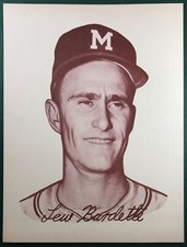 1954 PREFERRED PRODUCTS PORTRAIT LEW BURDETTE  MILWAUKEE BRAVES