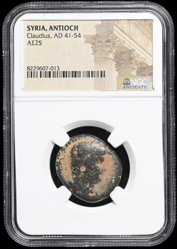 Claudius 41-54 AD, Antioch AE 25 Bronze RARE SC Coin Roman Empire, Authentic NGC - 第 3/5 張圖片