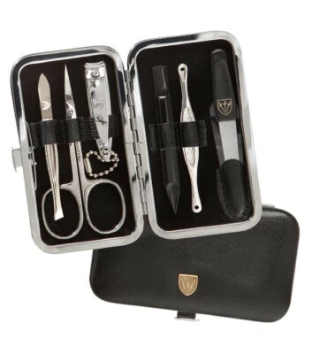 Drei Schwerter Maniküre Etui schwarz 6 teilig