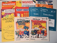 Math Workbooks Grades 1-4 Homeschool Addition Subtraction Fractions Lot of 10