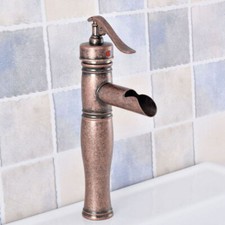 Antique Copper Waterfall Bathroom Basin Faucet Vessel Sink Mixer Tap 2sf626