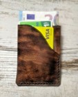 Portafoglio in vera pelle cuoio slim piccolo verticale porta carte credito