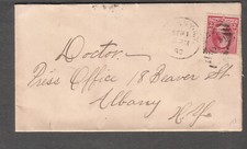 1890 cover New York to Doctor Press Office 18 Beaver St Albany NY