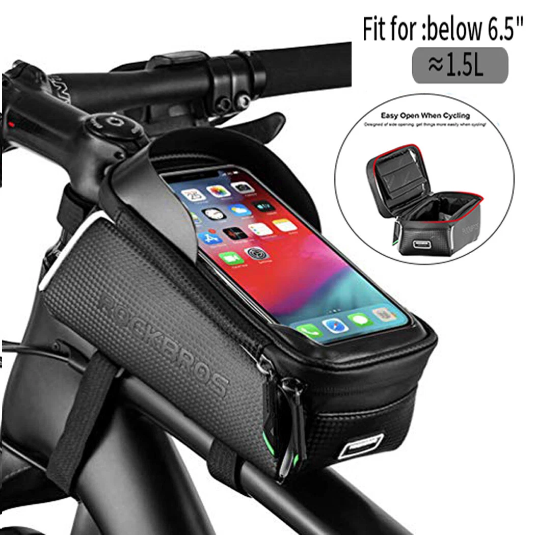 Best top tube bag with phone holder hot sale