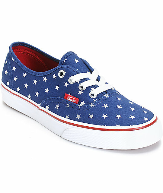 vans authentic red blue