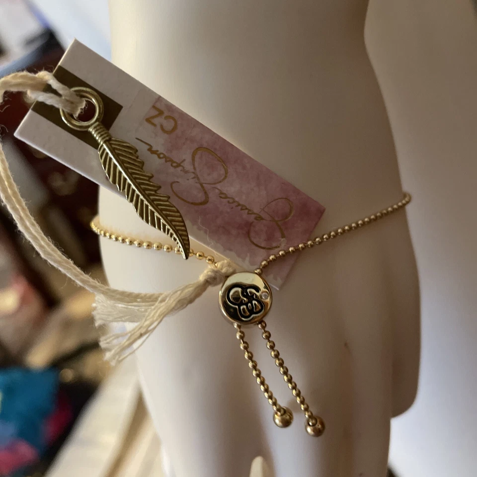 Nuevo con etiquetas Nuevo Brazalete Deslizante Tenis Jessica Simpson Tono Oro Amarillo Circonita Foto 3 de 4