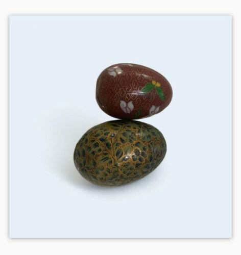 Juego de huevos de Pascua de metal pesado de remolque pintados a mano de colección - Imagen 1 de 6