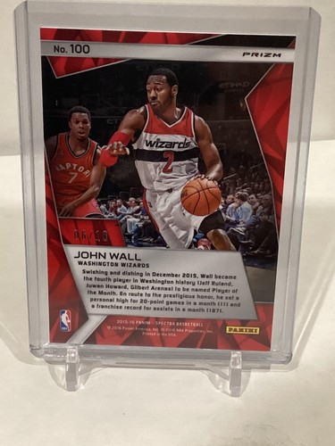 2015-16 John Wall Spectra Gold Base #d 06/10 Rare Wizards Great Card # 100 - Picture 2 of 2