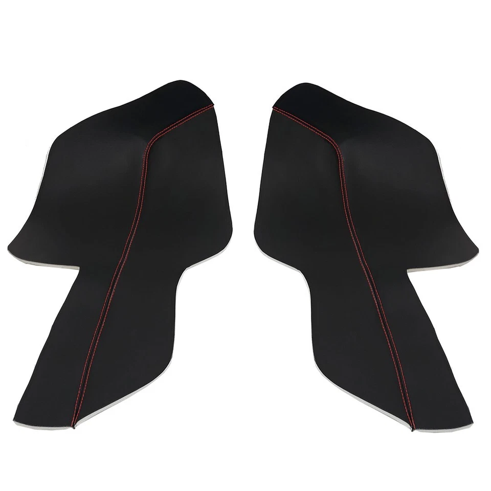 Door Panel Insert PVC Leather Cover for Ford Mustang 2015-2020 Red Stitch — 第 3/4 张图片