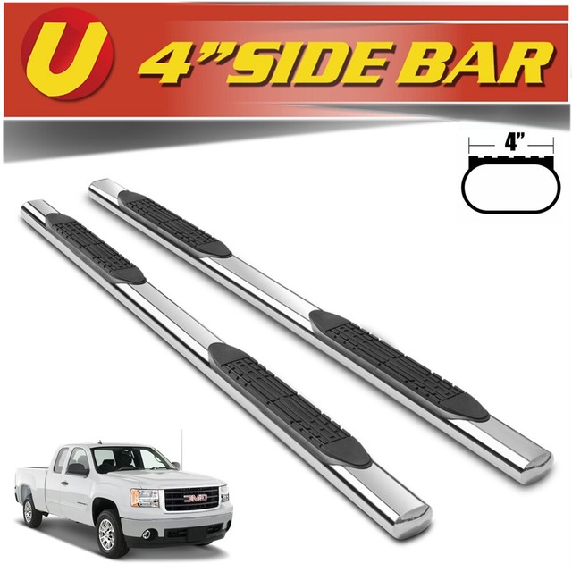 19992018 Chevy Silverado Extended/Double Cab 4" S.S Oval Nerf Bars