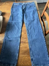 Men's Wrangler Authentics Relaxed  All Cotton Blue Jeans Size 34x32