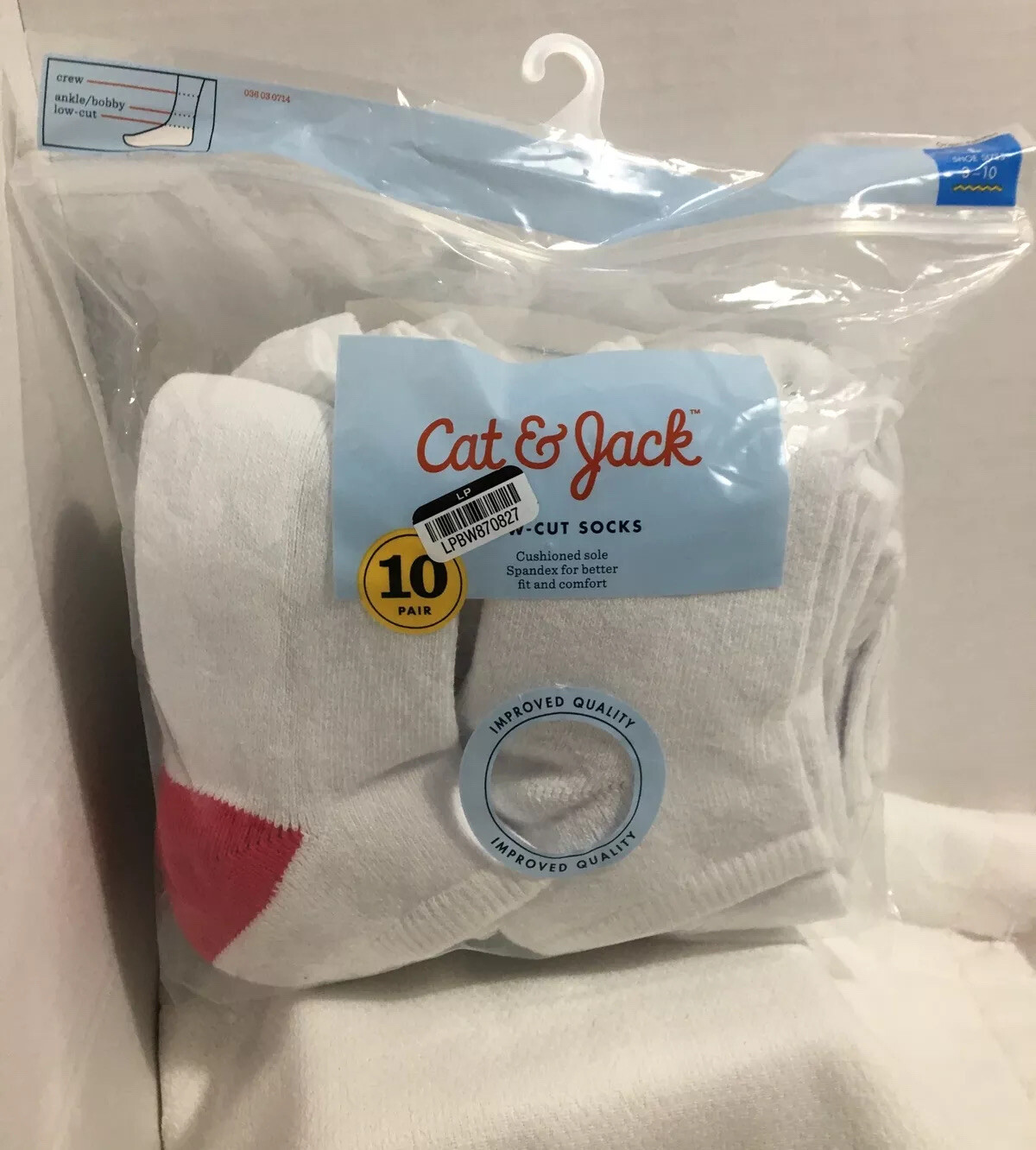 SAOLA Calze sportive taglio basso da bambina 10 pezzi Cat & Jack; suola ammortizzata grande.