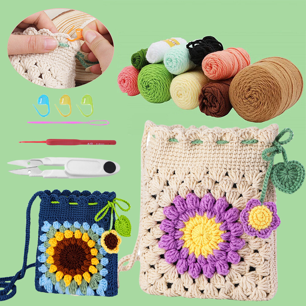 Crochet Kit for Beginners Adult Include Crochet Hook Yarn and Kniting Supplies