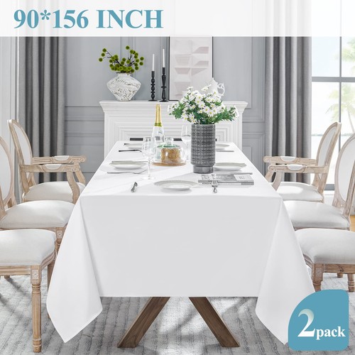 VidaFete Tablecloth 90 * 156inch 2pack Rectangle Table Cloth Polyester Stain ... - Picture 5 of 6