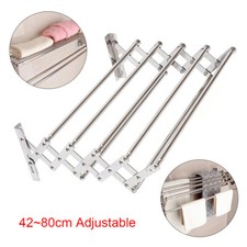 Hanger Shelf Wall-Mounted Expandable Folding Clothes Drying Towel Rack Laundry