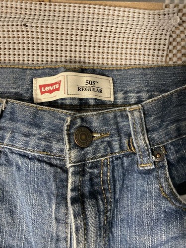 Levi's 505 Boys Size 18 Reg 29x29 Blue Regular Fit Straight Leg Denim Jeans - Picture 7 of 8