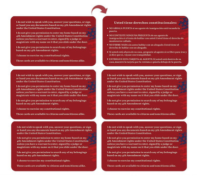 20 PCS Know Your Rights Immigration Red Card - English & Spanish 20PCS, red