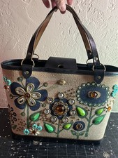 Enid Collins of Texas Les Fleurs Canvas Tote bag