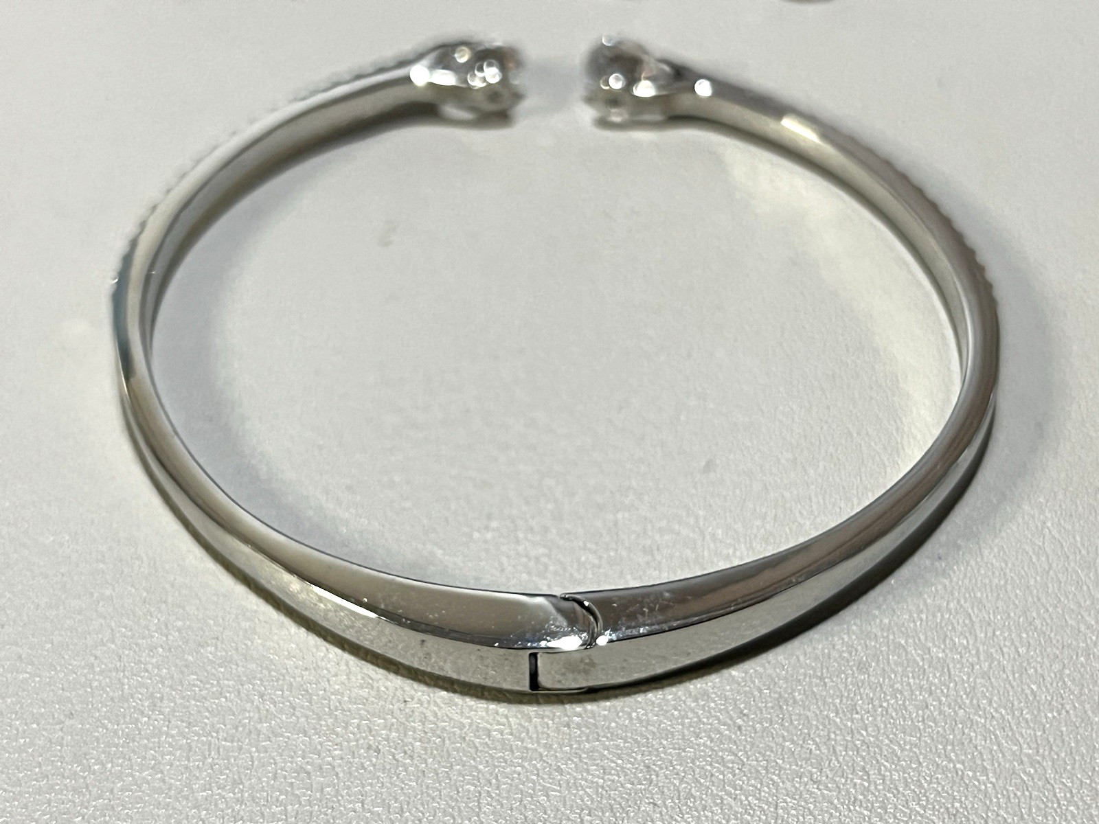 Givenchy Floating Crystal Hinged Cuff Bracelet Si… - image 9