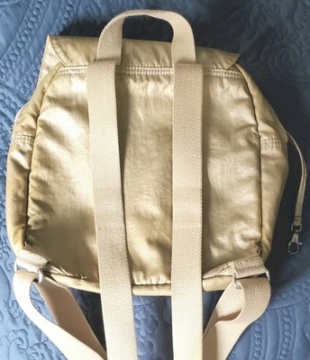 Kipling Small Backpack Metallic Champagne/Goldtone Bag  display picture 1