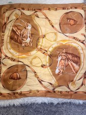 Vintage Square Scarf Equestrian Horse Theme Japan
