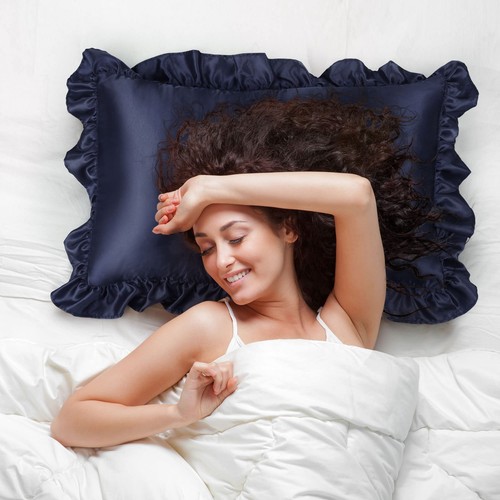 Luxury Ruffled Pillow Shams Set of 2, Retro Pillow Cover with Ruffle, 85 GSM ... - Picture 4 of 8