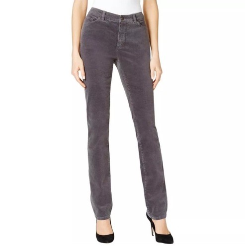 CHARTER CLUB Women's Lexington Straight Leg Corduroy Pants Size 8P Shadow Grey - Picture 3 of 19