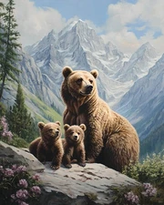 Bear Nature Mountain Landscape Canvas Art Home Decor Wall Art Prints Painting