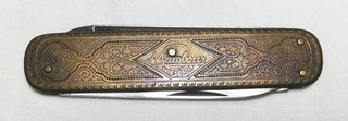 Vintage Gravirtes Messer " MOMBOUR WIESBADEN " MER Solingen XX° Jahrhundert