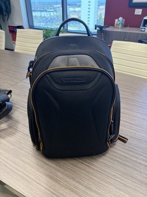 Tumi McLaren Velocity Carbon Fiber & Leather Backpack Book Bag Black W/ Tag