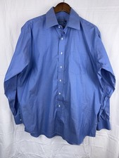 Forsyth of Canada Wrinkle Free Blue Cotton Dress Shirt Men's 16.5 34/35 Regular