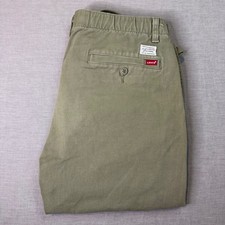 Levis XX Chino EZ Pants Mens M Olive Green Excellent Elastic Waist Drawstring