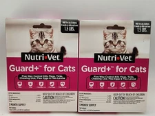 2 Count Nutri-Vet Guard Plus For Cats 1.5 Lbs 3 doses ea total 6 months