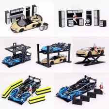 Diorama 1:64 Garage OfficinaProp Sollevatore Banco Serbatoio Carburante Jack per Auto Modello Display