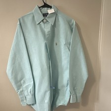 Ralph Lauren Men s Blue Dress Shirt L 32/33 Classic Fit Cotton Polo Pony
