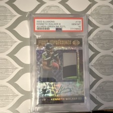 2022 Illusions Kenneth Walker RC Auto Mem Green Ink /10 PSA 10 POP 1!!! SB MVP