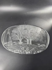 Studio Nova Sun Valley Glass Tree Platter, 80s W Germany, Charcuterie Tray