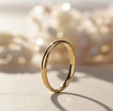 9ct 9K Yellow Gold Plated Unisex’s Minimal Wedding Band Ring All Sizes W=3mm 706