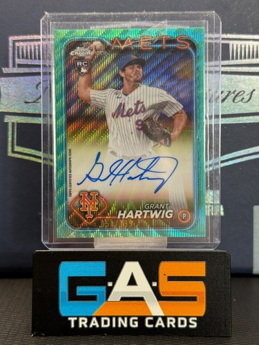 2024 Topps Chrome Grant Hartwig Rookie Auto #RA-GH Aqua Wave Refractor /199
